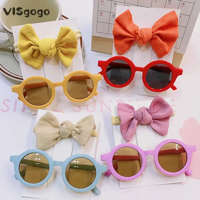 Children's sunglasses and headband for girls - light sunglasses with sun protection for toddlers, outdoor beach holiday accessories