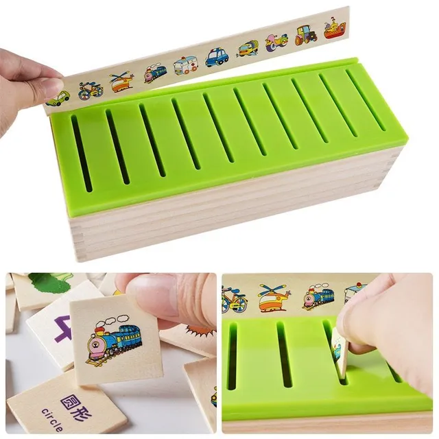 Educational sorting box with pictures
