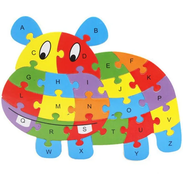 Wooden puzzle with letters 26 pieces