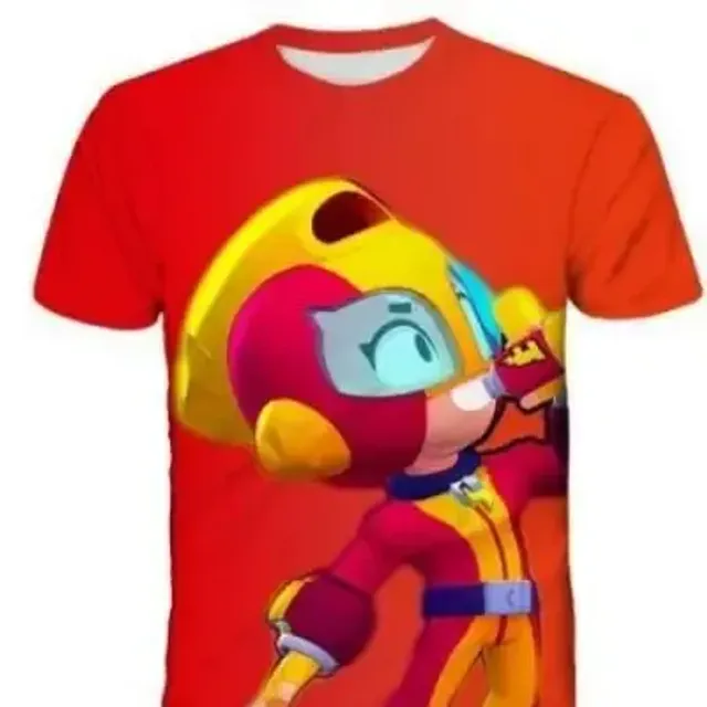 Kids short sleeve shirt with prints of popular Brawl Stars characters