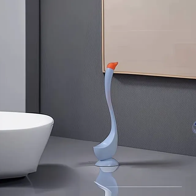 1 piece of swan-shaped toilet brush with long handle - for cleaning toilets and bathrooms