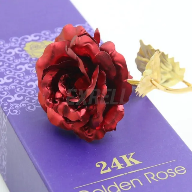 Artificial colored roses with gold color