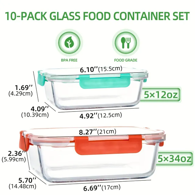 Glass container for foodstuffs with an leak-proof cap of 370 ml