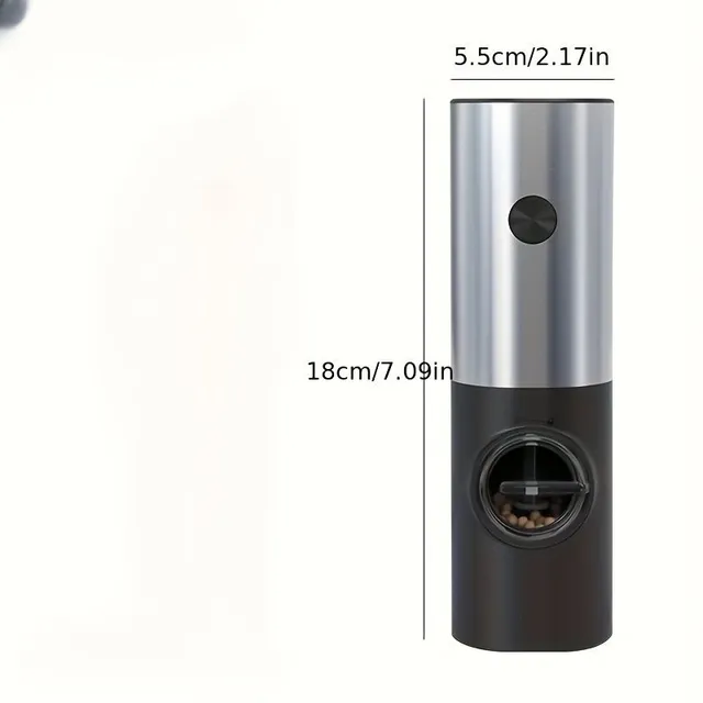 Set of electric salt and pepper grinders - Elegant stainless steel design, automatic grinding, easy to control, ideal for kitchen