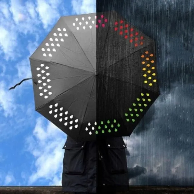 Deštník měnící barvu