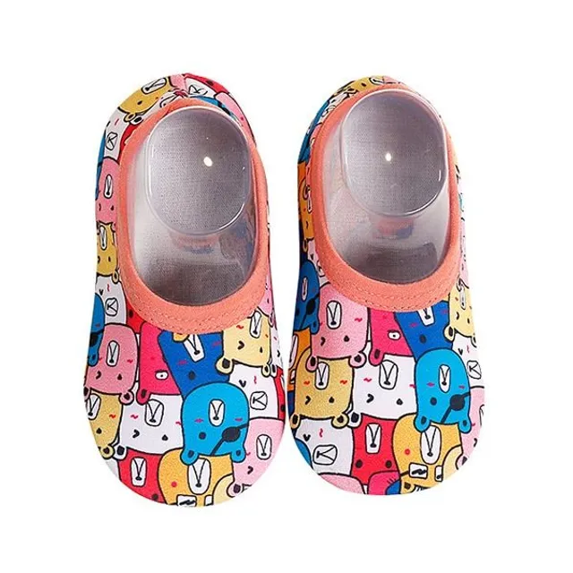 Children's modern stylish monochrome barefoot multicoloured slippers Laurence