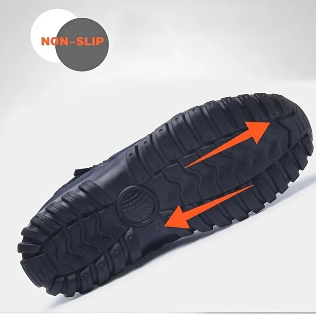 Snowshoes bărbați cu fermoar lateral, fleece cald, non-alunecare glezna cizme Plush, confortabil în aer liber cizme de drumeție cu căptușeală