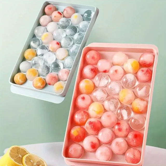 Practical form for ice balls made of plastic - 144 ice cubes in one filling, easy tilting, suitable for freezers