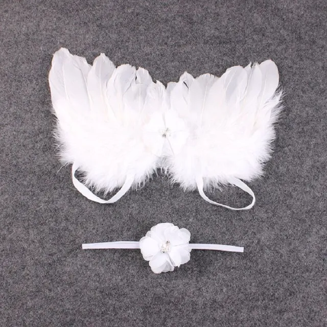 Baby angel wings with headband