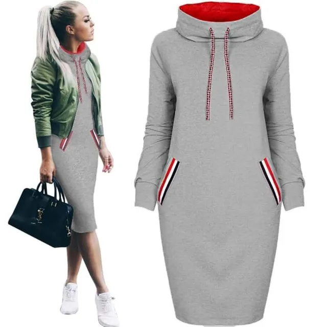 Rochie din fleece pentru femei cu glugă