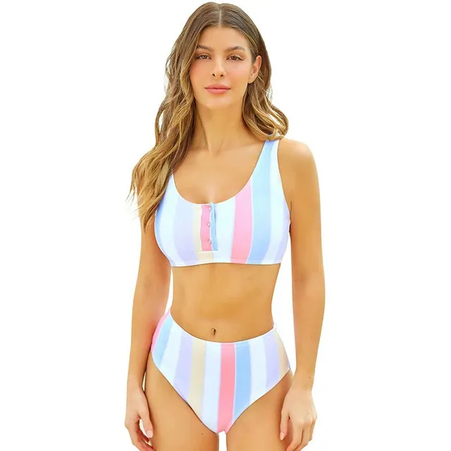 Maillot de bain deux pièces coloré pour femme Violet