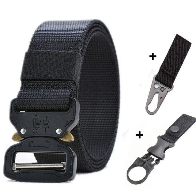 Taktický outdoorový opasek na kalhoty / taktický opasek na kalhoty belt-and-2-hook