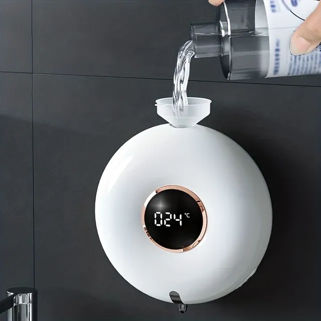 1ks automatický dávkovač pěnového mýdla s LED displejem a infračerveným senzorem - snadné a pohodlné řešení pro mytí rukou pro váš domov, koupelnové doplňky
