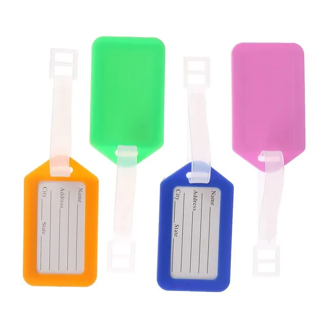 Set of practical coloured tags for marking travel luggage - several Perceval variants