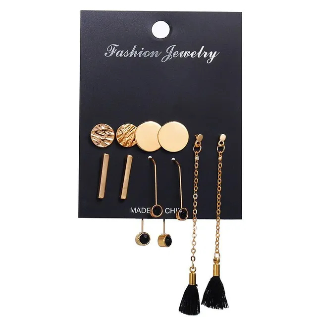 Luxury original set of modern trendy earrings in different shapes and sizes Newman