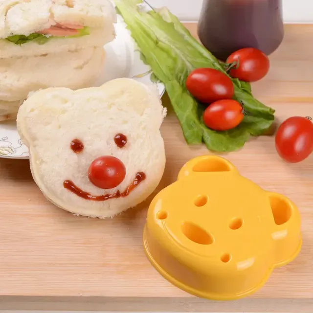 Baby sandwich form in the shape of a teddy bear, car or bunny for fun and tasty food