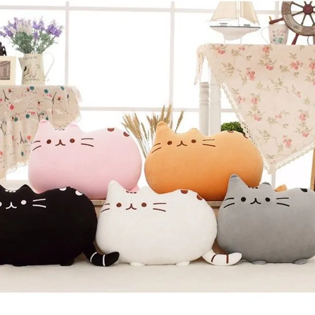 Plush cat pillow 40 cm - 5 colours