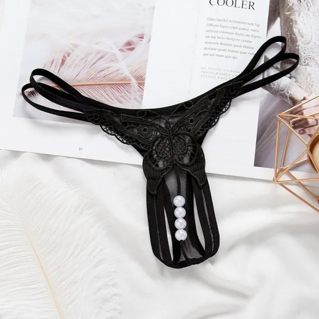 Women's erotic panties with pearls