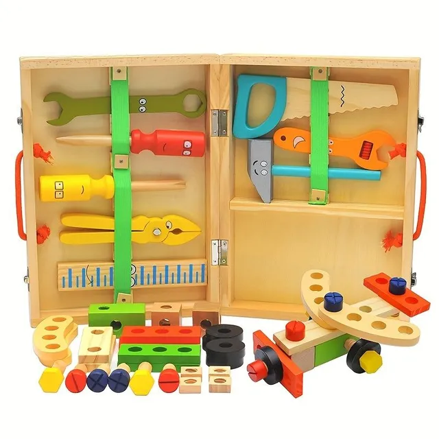 Wooden children's workshop for the development of fine motor and creativity