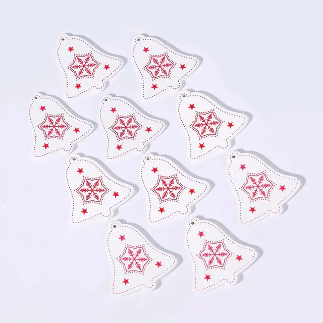 Wooden Christmas ornaments 10 pcs C585