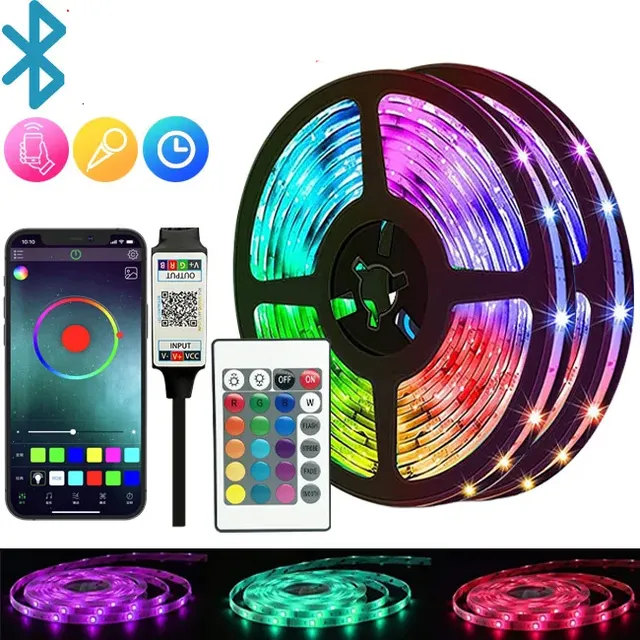 Magic LED tapes with music - 5050 RGB, colours according to mood, for home, garden and party