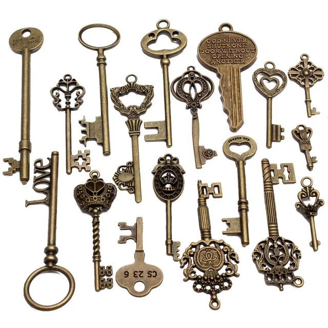 Set of antique bronze keys