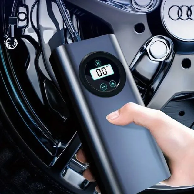 Manual autocompressor - universal portable electric tyre pump for passenger and electric vehicles