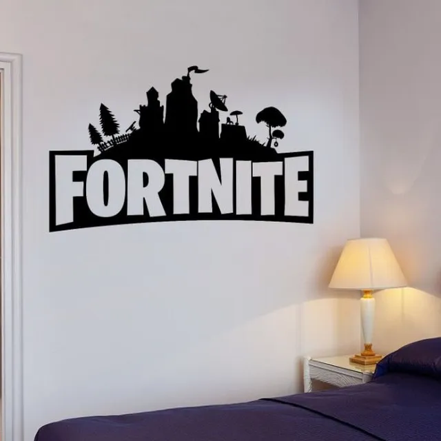 Stylish poster with themes of the popular game Fortnite black-32x56cm