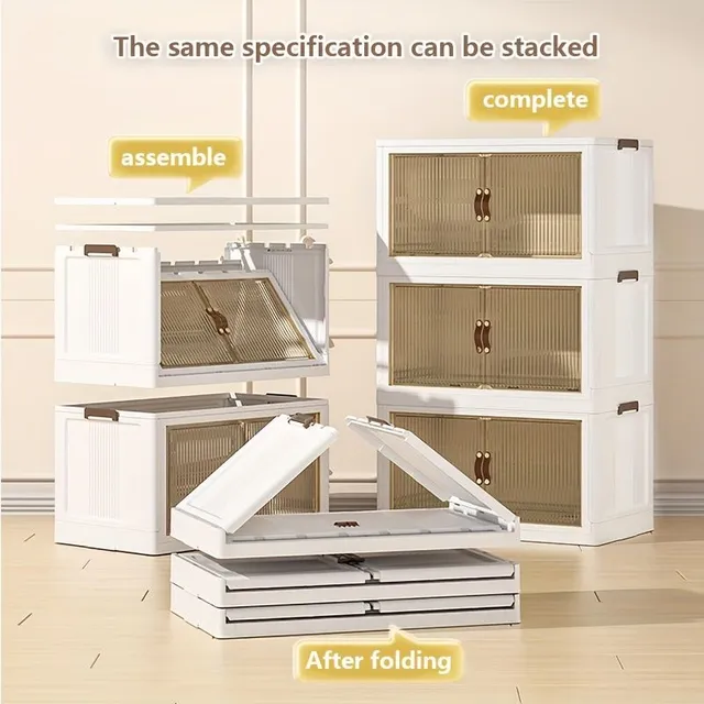 Fully Transparent Folding Botník No Montage, More Floor Drawers for Shoes and Accessories, Ideal for the Organization of Households