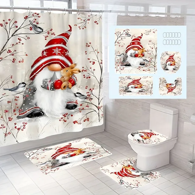 4 časť sada kúpeľňových doplnkov s vianočnými elfovými témami