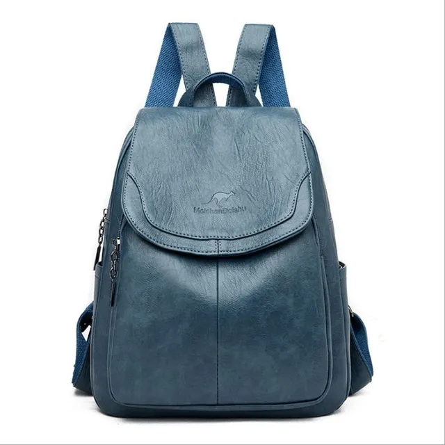 Leather soft women's simple backpack - more variants Light Blue