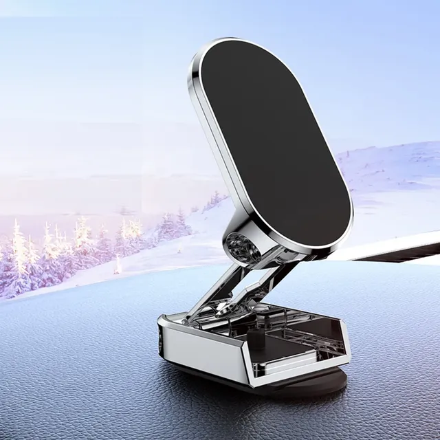Folding magnetic holder for mobile phone with fixed magnet for car