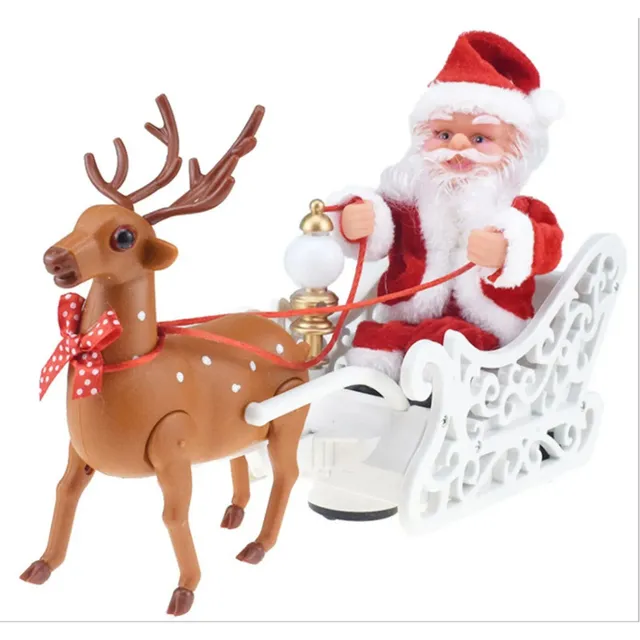 Święty Mikołaj zabawka muzyczna dla dzieci na saniach
