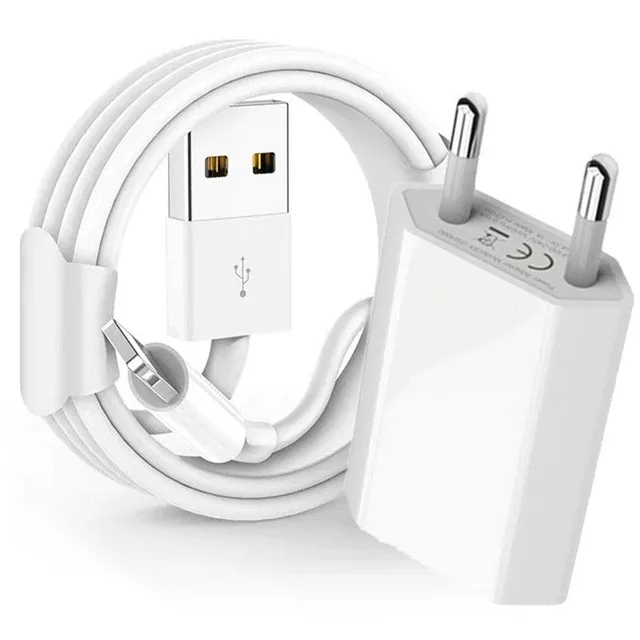 Charging set adapter + USB cable for iPhone, length 1/2/3 meters