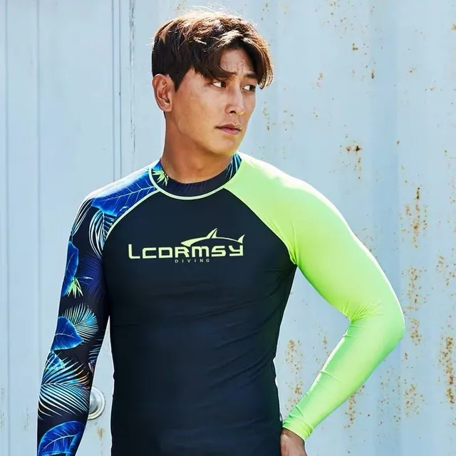 Pánské plavecké tričko s dlouhým rukávem na surfování
