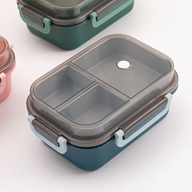 Practical two-storey microwave food box with spoon