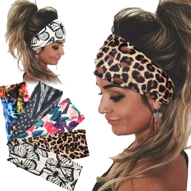 Women's wide fabric multicoloured headband