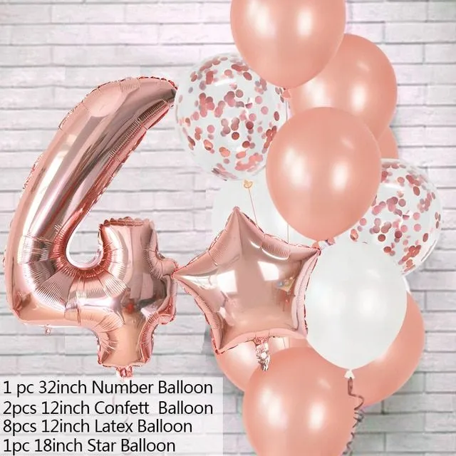 Party balloon set in multiple colours, birthday and anniversary balloons