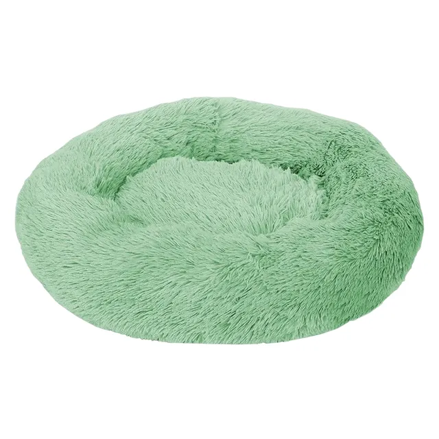 Round hairy bed for dogs and cats 80 cm