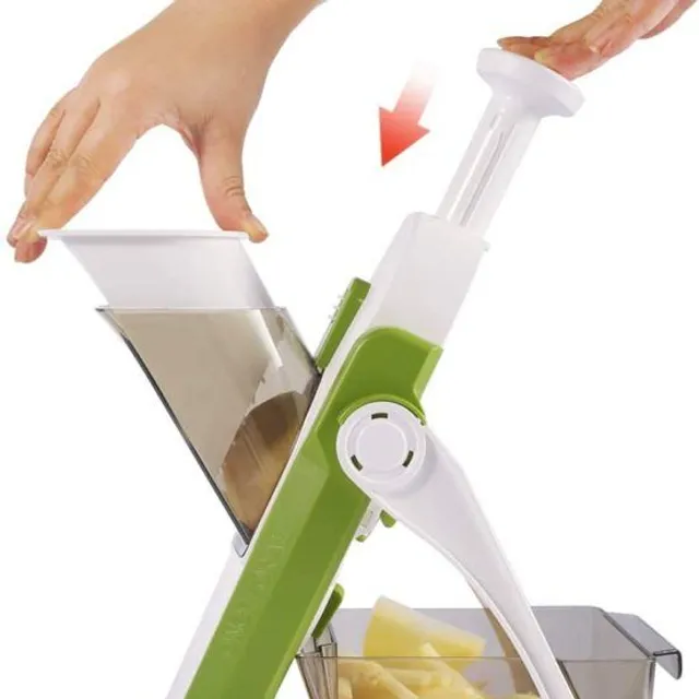 All-in-one vegetable slicer with pressure control