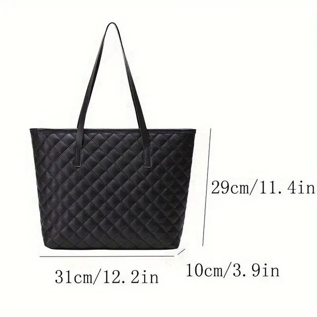 Women's spacious PU leather bag with embroidery pattern - casual and universal