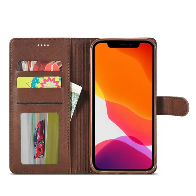 Custodia flip di lusso per iPhone con tasche interne per carte di pagamento - vari colori