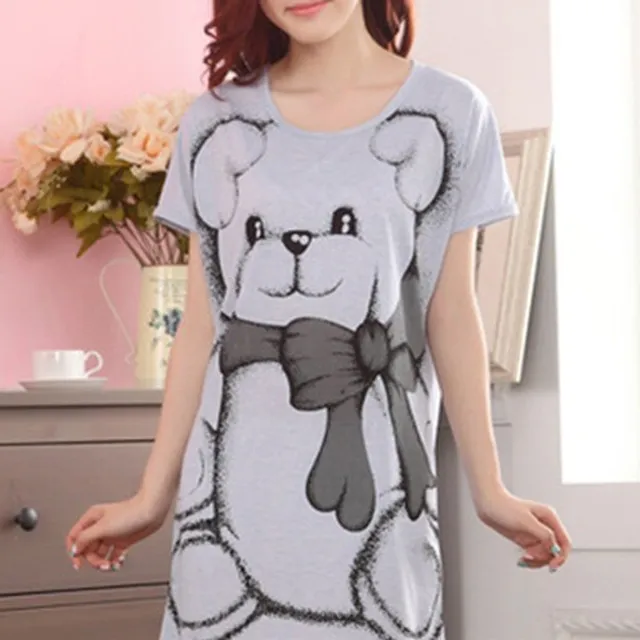 Women's cotton nightgown with print