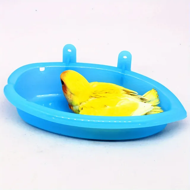 Bird bath with mirror - portable plastic bath for birds, shower for birds, bath accessories