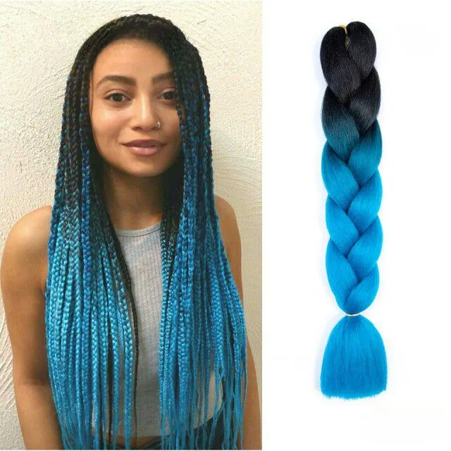 Ombre kanekalon hair on braids - more variants