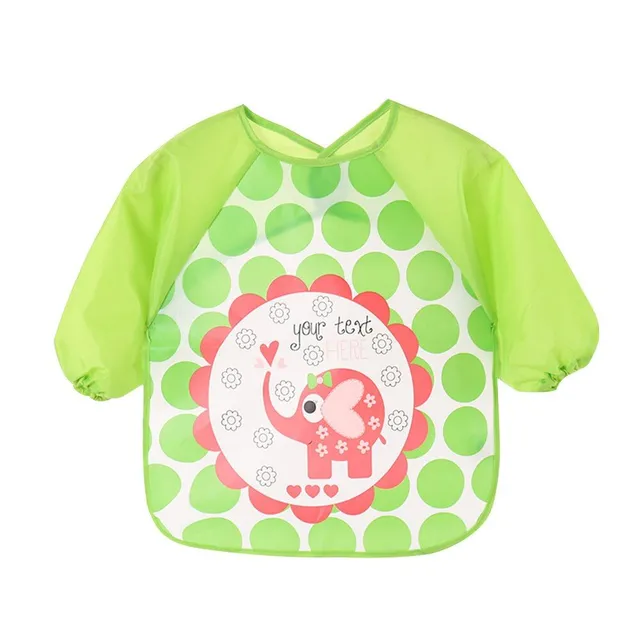 Baby bib with long sleeves