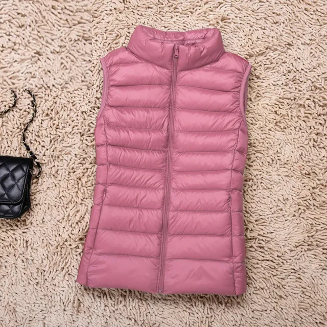 Beautiful ladies lightweight down vest Pink XXXL