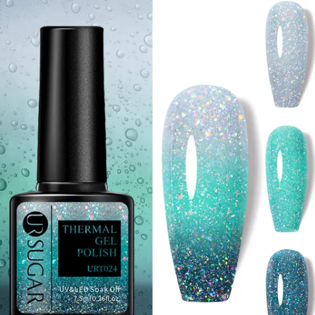 Temperature-responsive glitter gel varnish