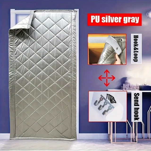 Winter door curtain against cold and noise - impenetrable, heated, PU insulation and waterproof