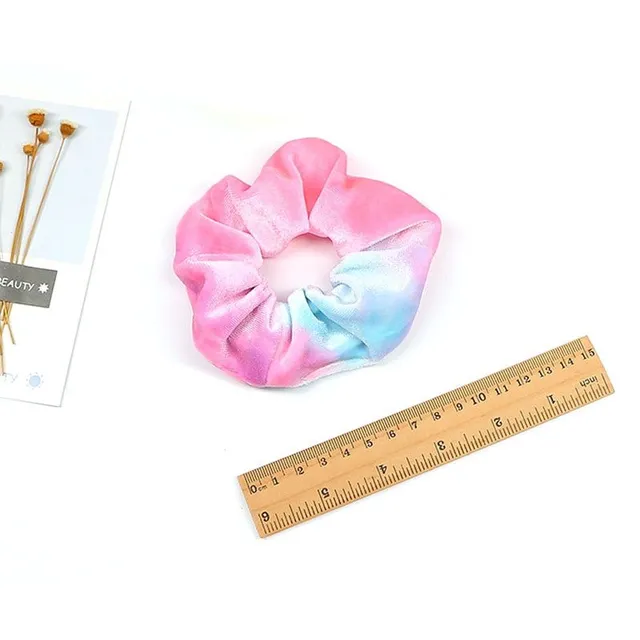 Scrunchies cu model în culori pastelate pentru femei